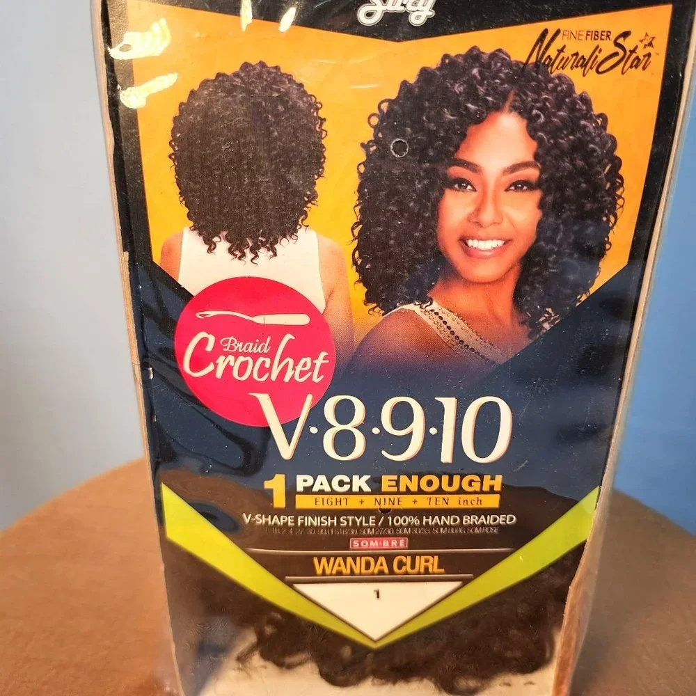 Zury Sis V8910 Crochet Braid Wanda Curl 8-10‎ Inch Synthetic Hair Black